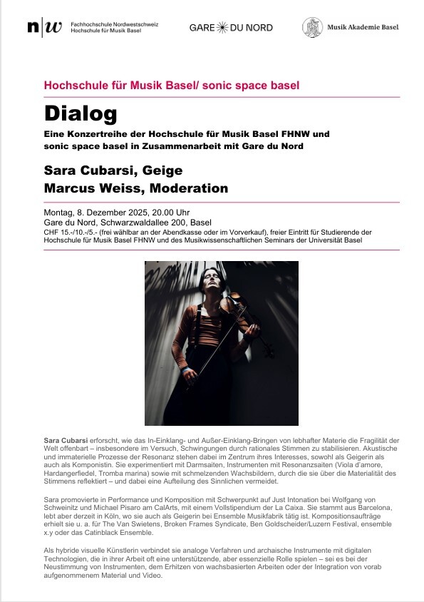 Abendprogramm Dialog Sara Cubarsi